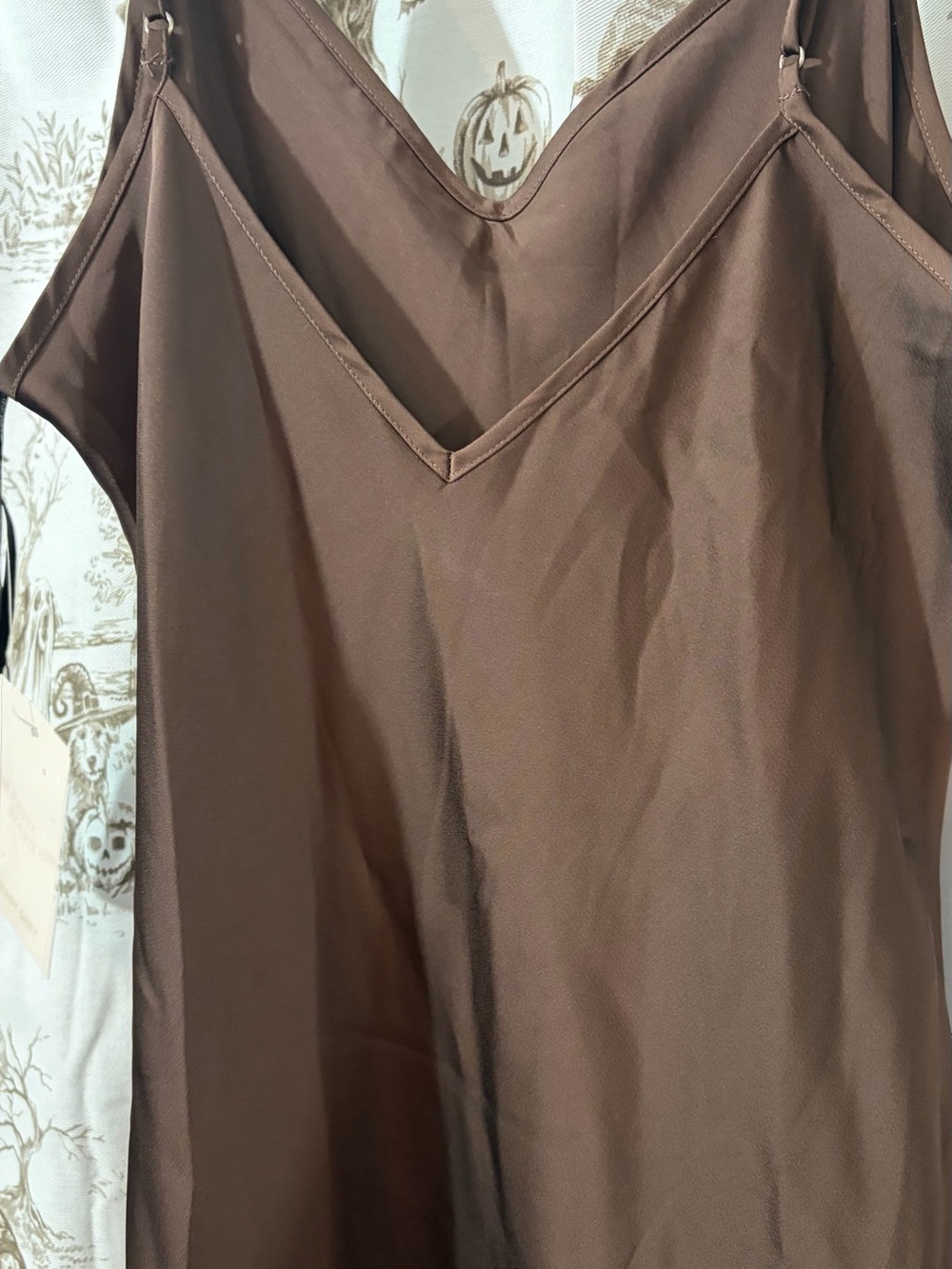 Birdy Grey Brown Satin V-Neck Camisole